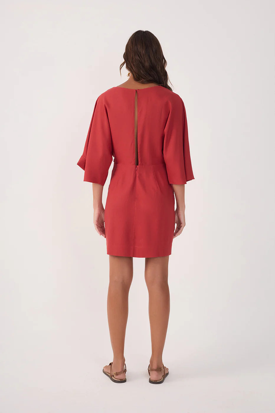 Knot Kimono Sleeve Mini Dress