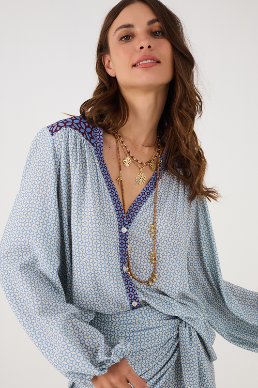 Tile Button Blouse (8338489901264)