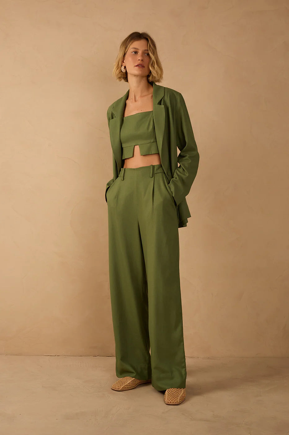 Pockets Belt Loops Linen Pants