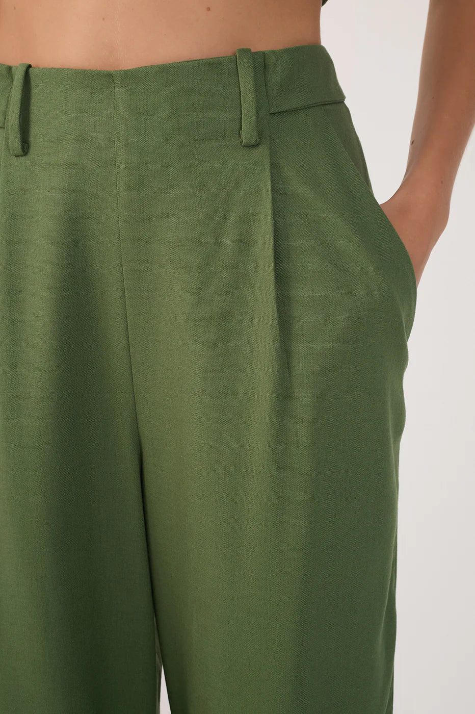 Pockets Belt Loops Linen Pants