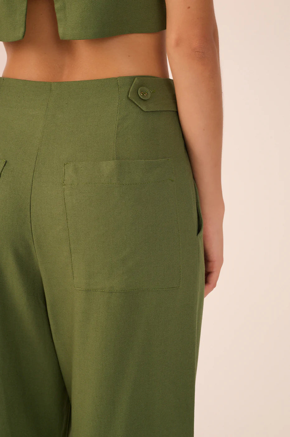 Pockets Belt Loops Linen Pants