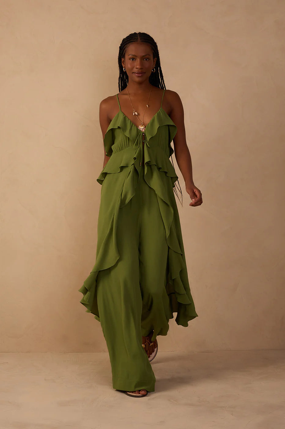 Wide-Leg Crepe Pants