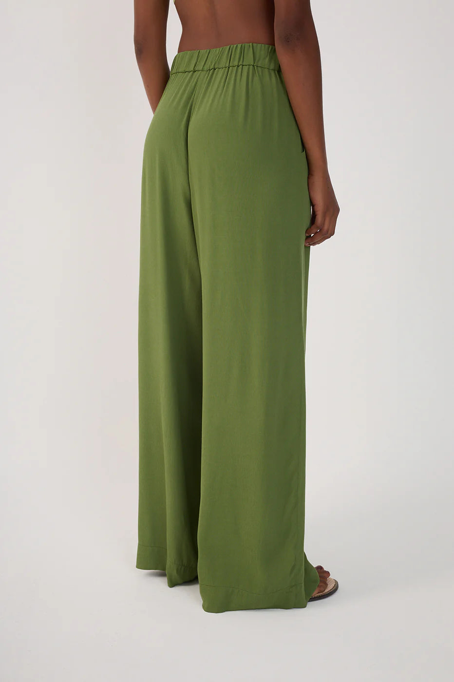 Wide-Leg Crepe Pants