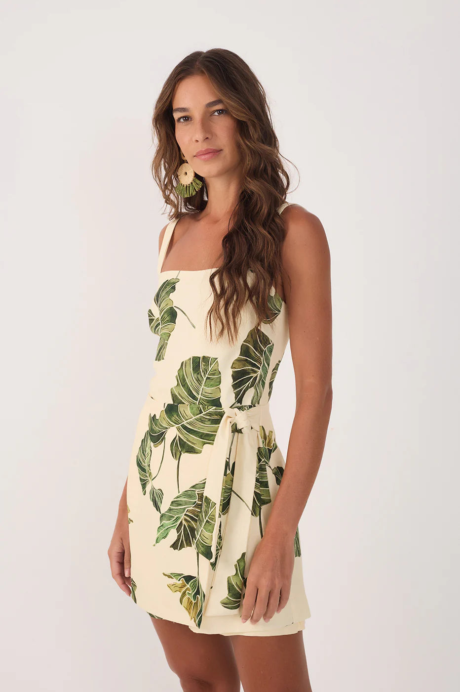Folhar Square Neck Wrap Romper