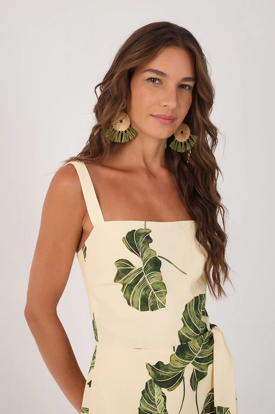 Folhar Square Neck Wrap Romper