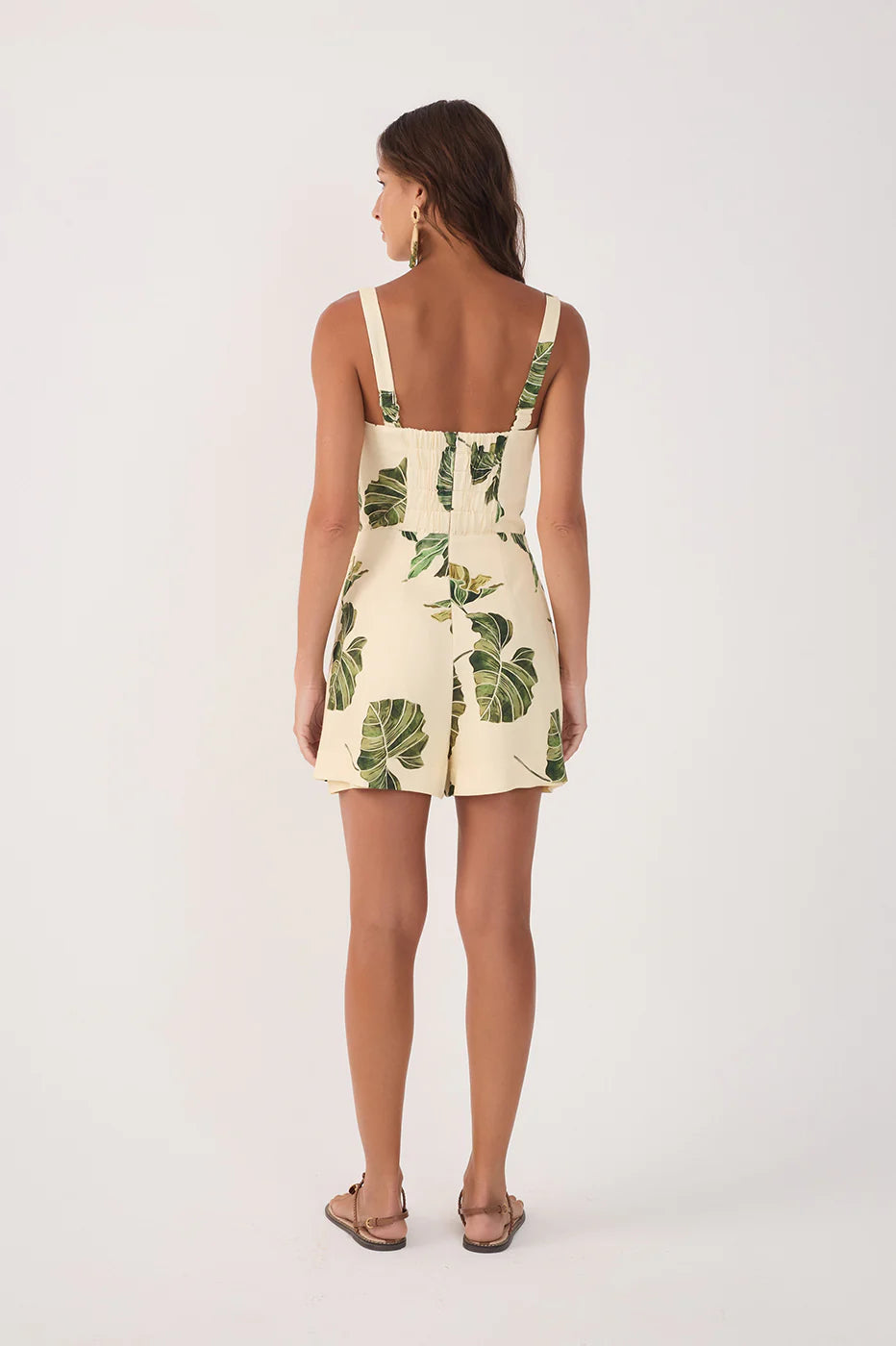 Folhar Square Neck Wrap Romper