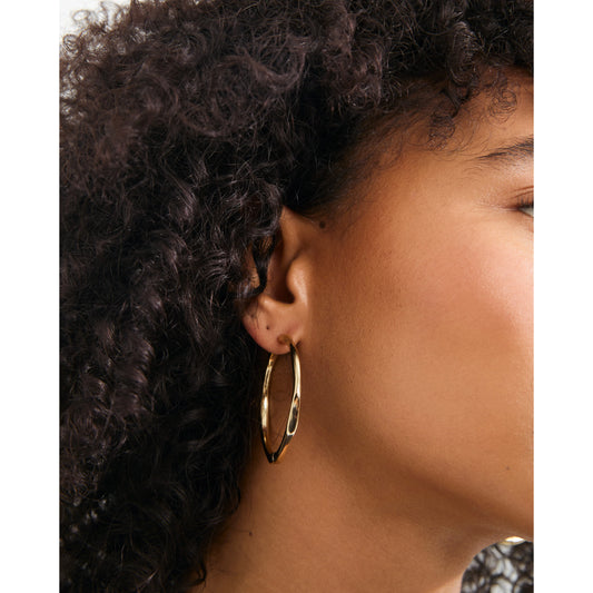 Boucles d'oreilles créoles plaquées or Presence