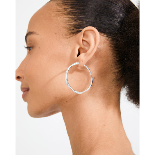 Boucles d'oreilles créoles Présence Plaqué argent