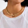 FIRE recycled coins & crystal necklace