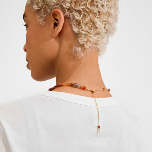 IRIS semi-precious stones necklace red