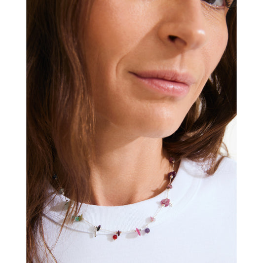 Ici Collier Plaqué Argent/Multi