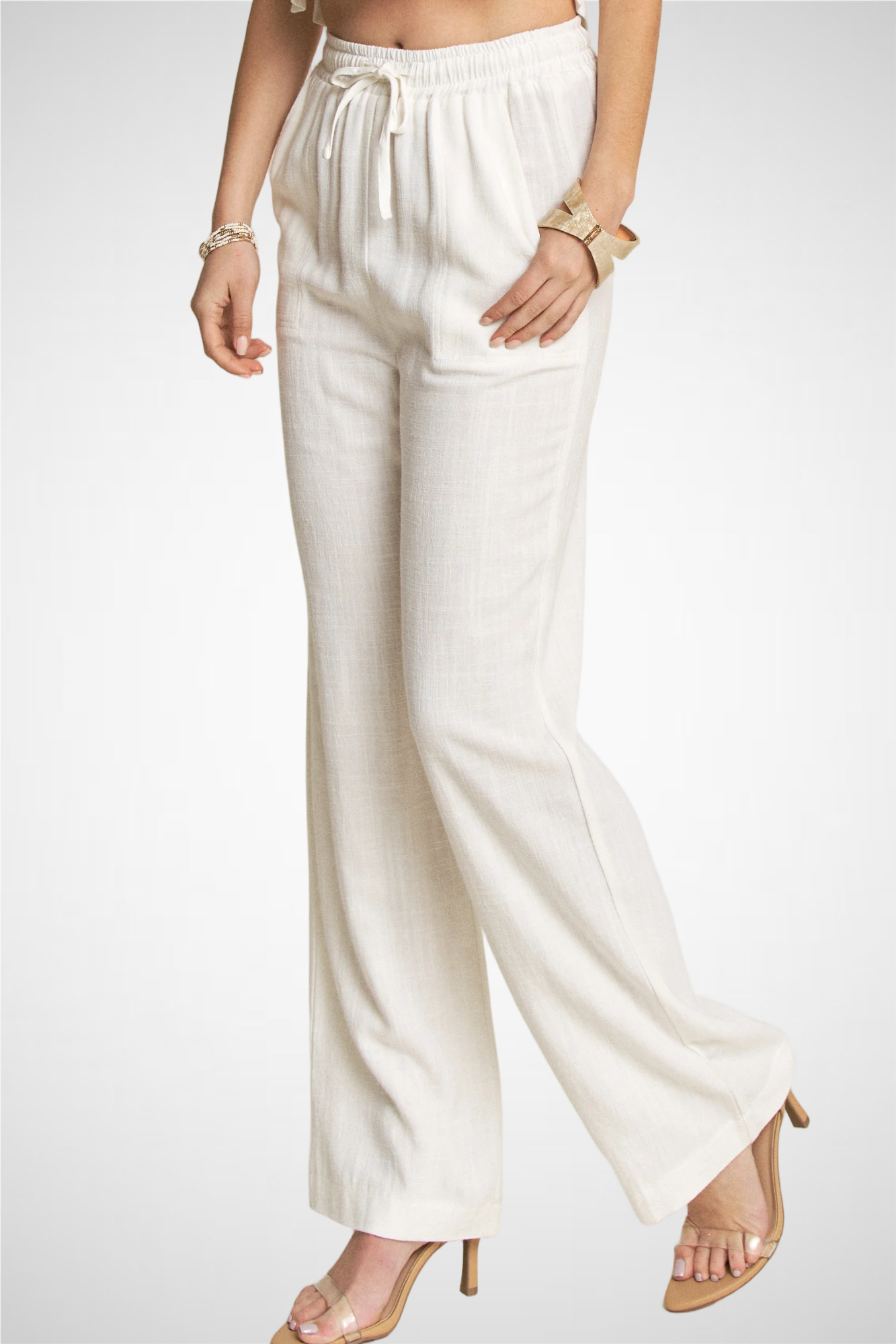 Power Shoulder Top And Pants Set (8260446781648) (8277317943504)