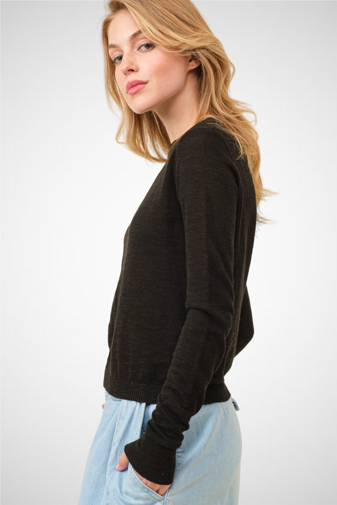 L/S Knit Crew Neck Sweater (8260446716112)