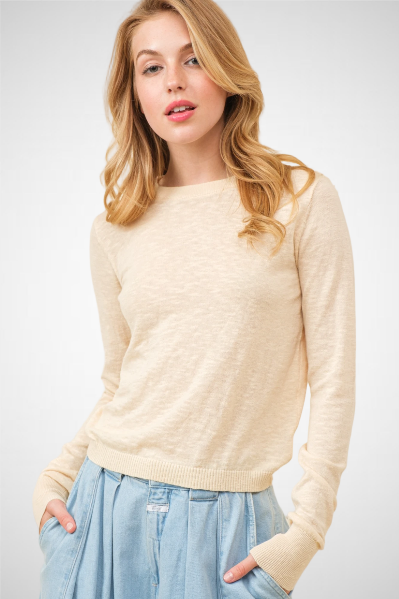 L/S Knit Crew Neck Sweater (8260446716112)