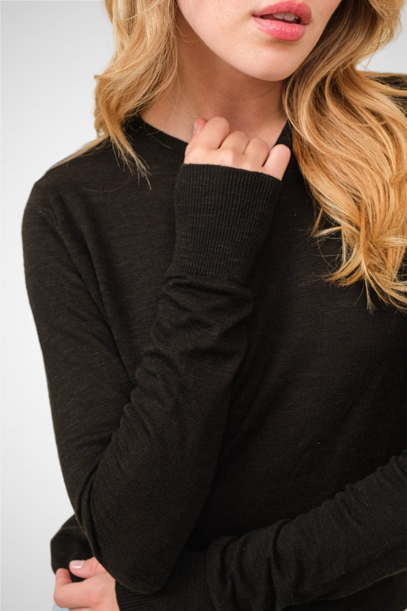 L/S Knit Crew Neck Sweater (8260446716112)