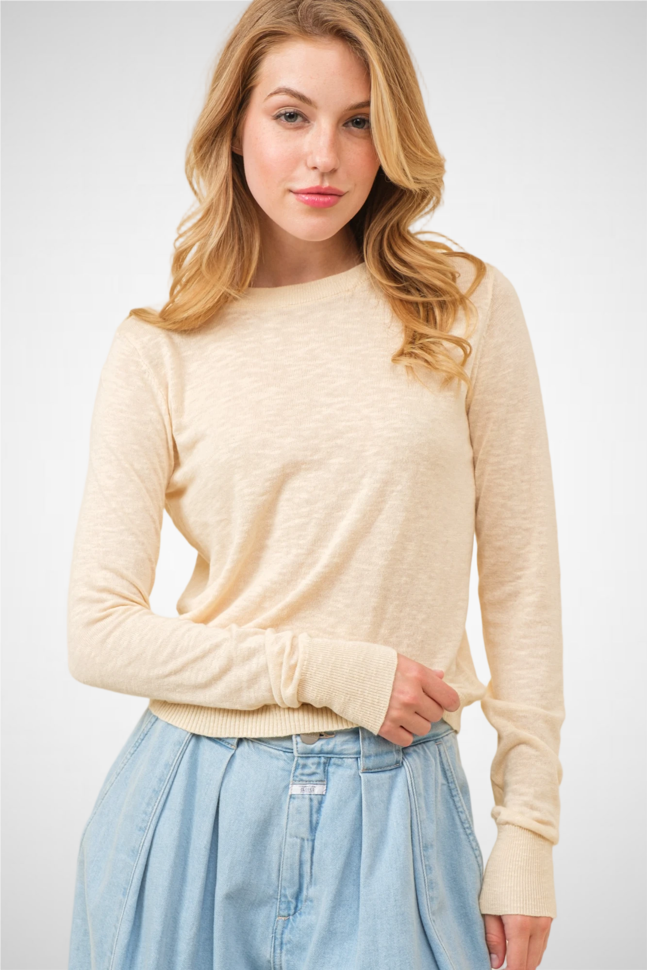 L/S Knit Crew Neck Sweater (8260446716112)