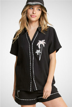 Charger l&#39;image dans la galerie, Palm Tree Embroidery S/S Button Down Shirt With Shorts S (8260446552272) (8271021375696)
