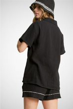 Charger l&#39;image dans la galerie, Palm Tree Embroidery S/S Button Down Shirt With Shorts S (8260446552272) (8271021375696)
