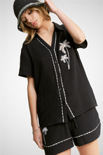 Charger l&#39;image dans la galerie, Palm Tree Embroidery S/S Button Down Shirt With Shorts S (8260446552272) (8271021375696)
