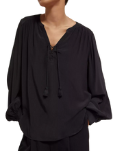 Load image into Gallery viewer, Lace Up Top With Balloon Sleeves (7980187746512)
