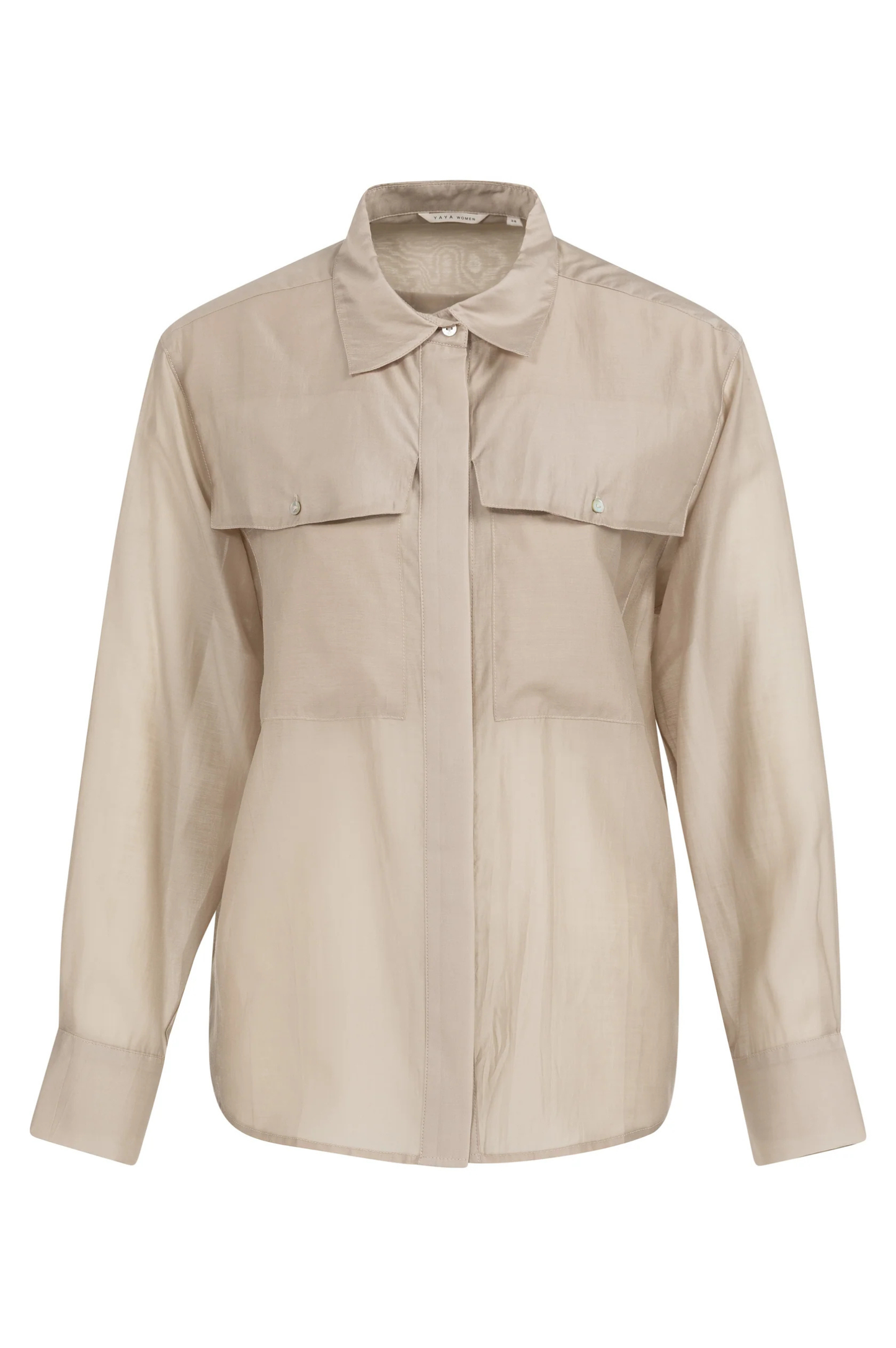 Sheer Blouse With Chest Pocket