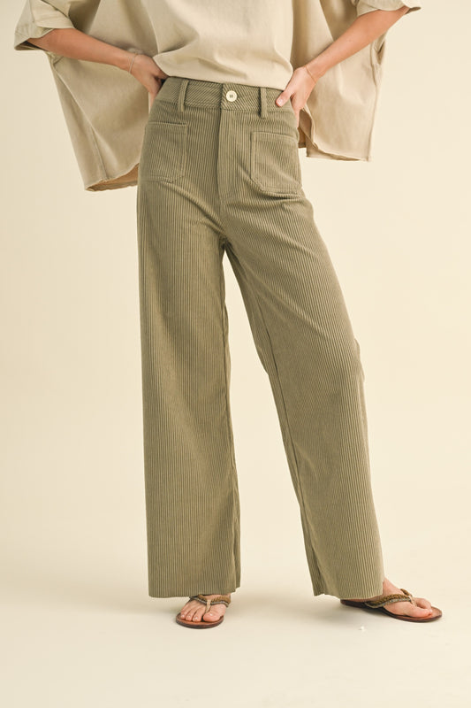Corduroy With Front Pocket Pants (8122691387600)