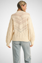Load image into Gallery viewer, Lace Detail Crew Neck Knit Long Sleeve Sweater (8232185069776)
