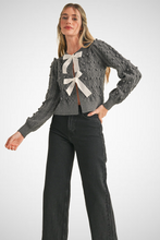 Load image into Gallery viewer, Bow Front Cable Knit Cardigan (8232184512720)
