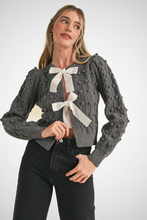 Load image into Gallery viewer, Bow Front Cable Knit Cardigan (8232184512720)
