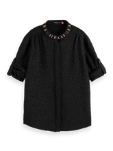 Load image into Gallery viewer, Jacquard Shirt With Beaded Collar (7924867662032)
