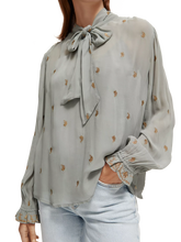 Load image into Gallery viewer, Embroidered Top With Tie Neck (7924885094608)
