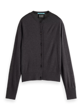 Load image into Gallery viewer, Jacquard Trim Crew Neck cardigan (7924886405328)
