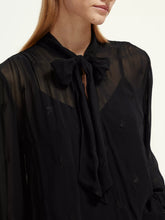Charger l&#39;image dans la galerie, Embroidered Top With Tie Neck (7924885094608)
