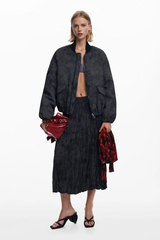 Oriental Embroidered Bomber Jacket