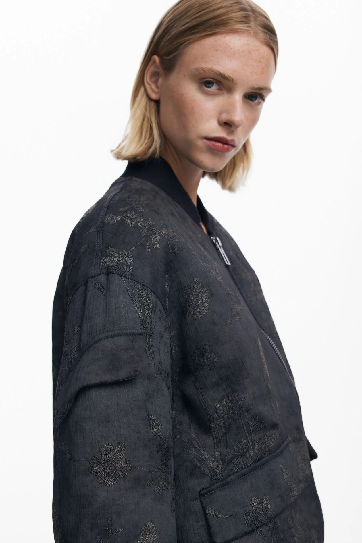 Oriental Embroidered Bomber Jacket