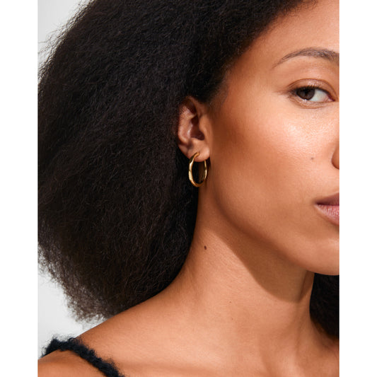 Boucles d'oreilles créoles intérieures plaquées or