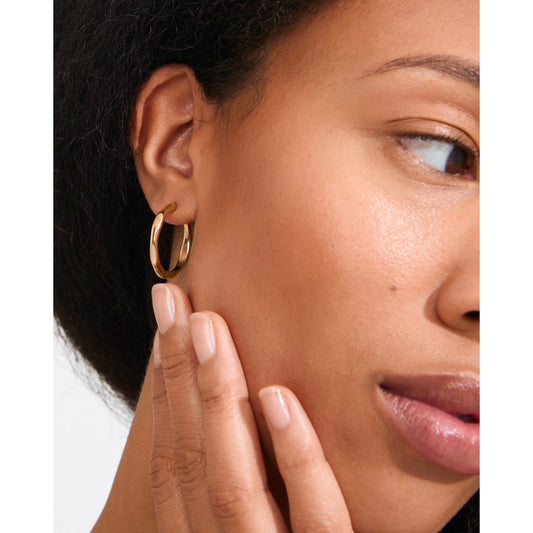 Boucles d'oreilles créoles intérieures plaquées or