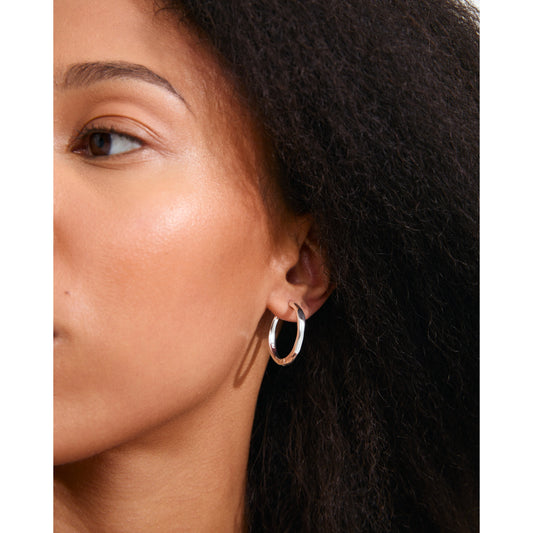 Boucles d'oreilles créoles intérieures plaquées argent