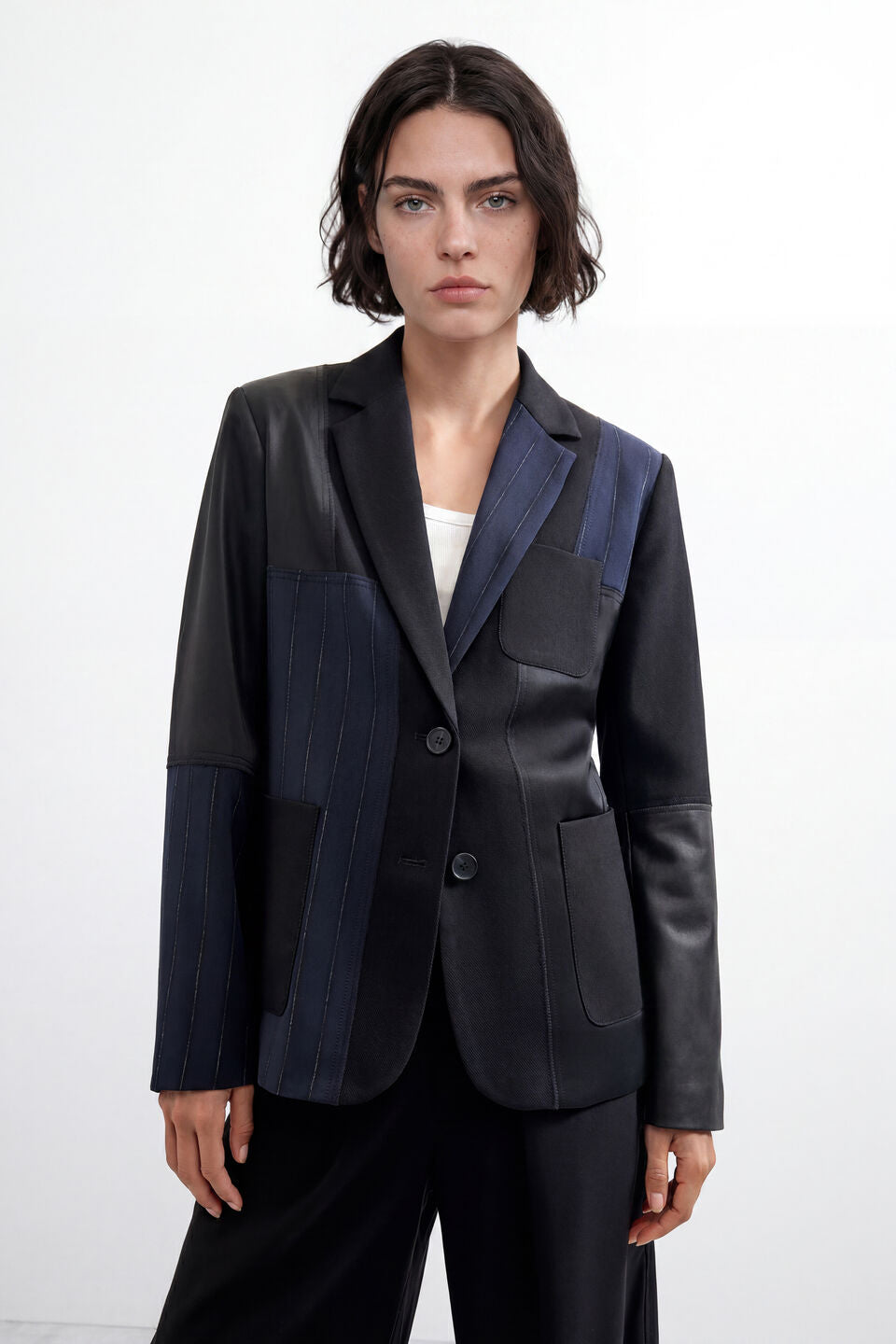 Woven Patchwork Blazer