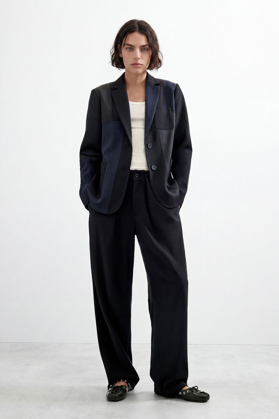 Woven Patchwork Blazer