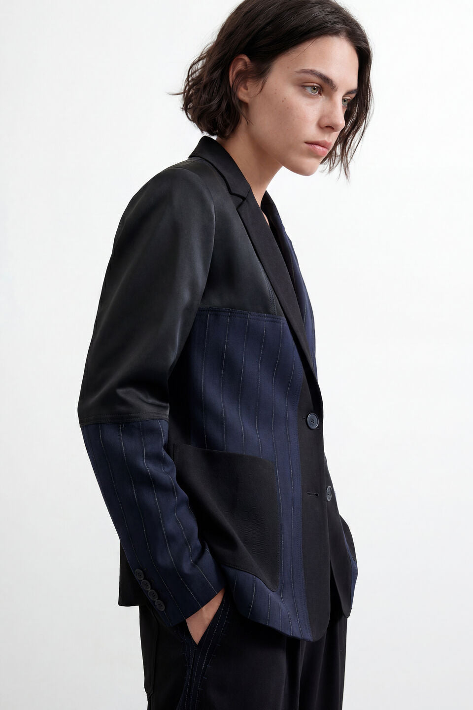 Woven Patchwork Blazer
