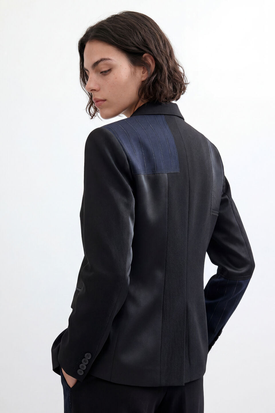 Woven Patchwork Blazer