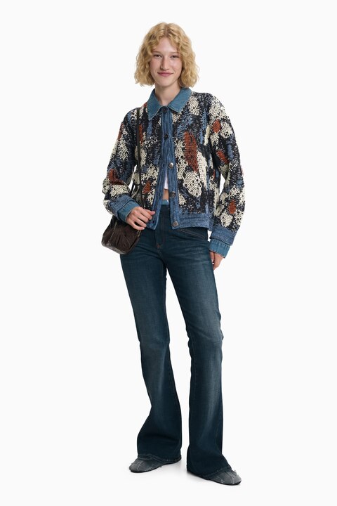 Rich Textured Abstract Jacquard Pattern Jacket Cardigan