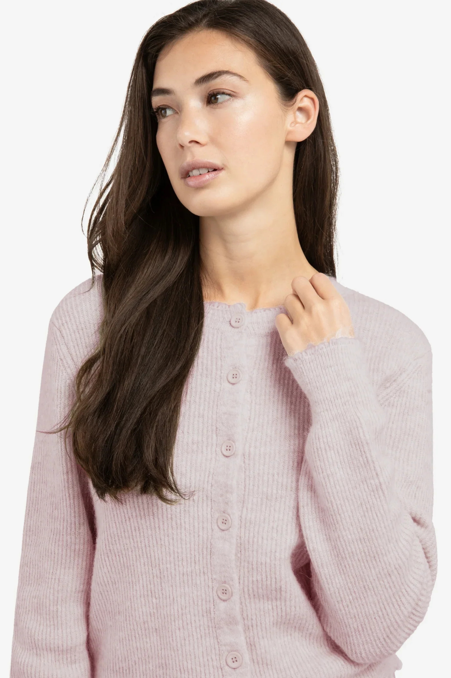 Gilet en fil chiné avec finitions raffinées