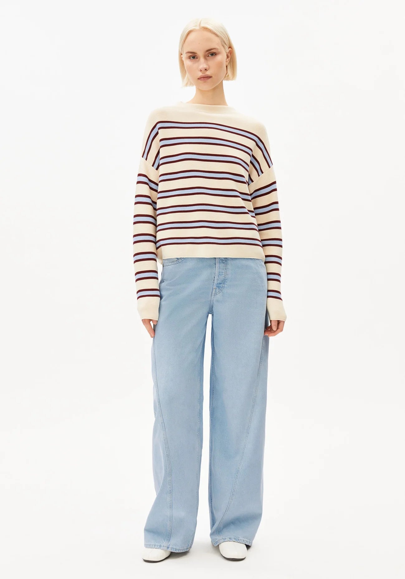 Merinaa Striped Knit Sweater