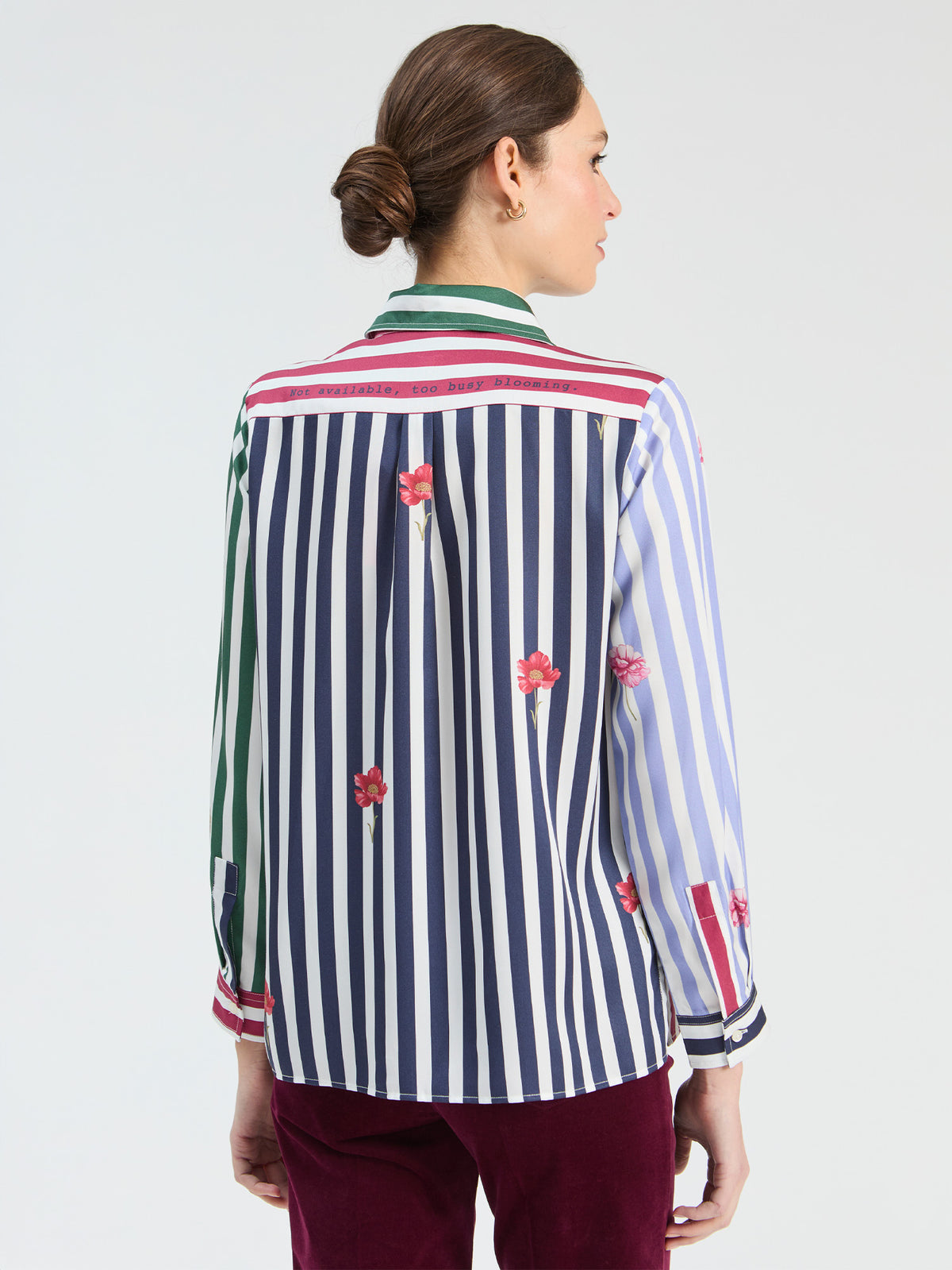 Multicolored Striped Floral Shirt