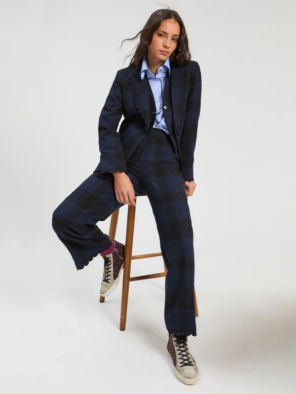 Navy Black Ginham Jacket
