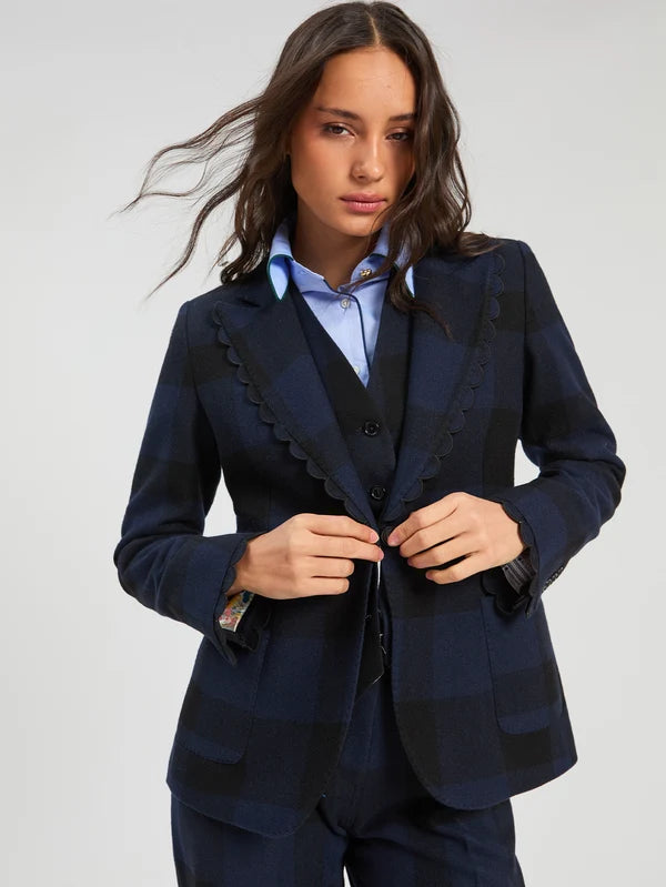 Navy Black Ginham Jacket