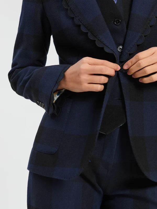 Navy Black Ginham Jacket