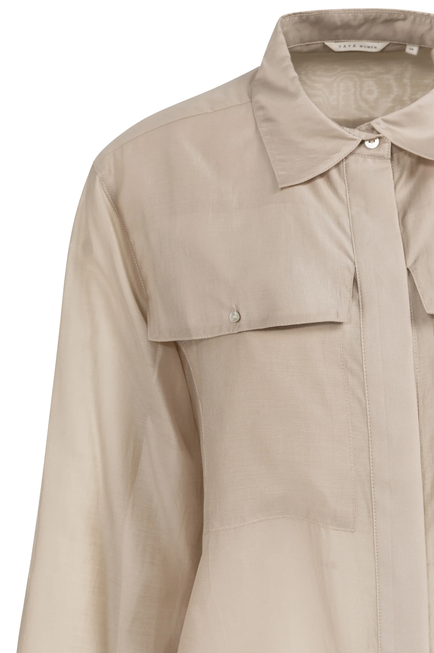 Sheer Blouse With Chest Pocket
